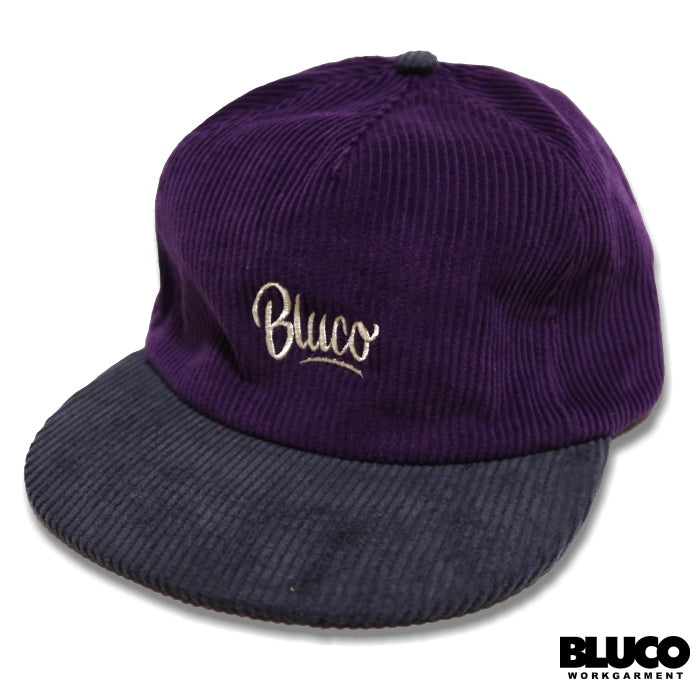 BLUCO ブルコ コーデュロイキャップ ロゴ 135-61-010 パープル グレー BLUCO WORK GARMENT 秋冬