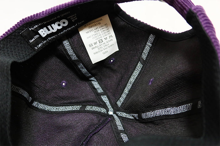 BLUCO ブルコ コーデュロイキャップ ロゴ 135-61-010 パープル グレー BLUCO WORK GARMENT 秋冬