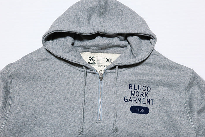 BLUCO Half-Zip Sweat Hoodie Heavy Pile BLUCO WORK GARMENT 145-13-015