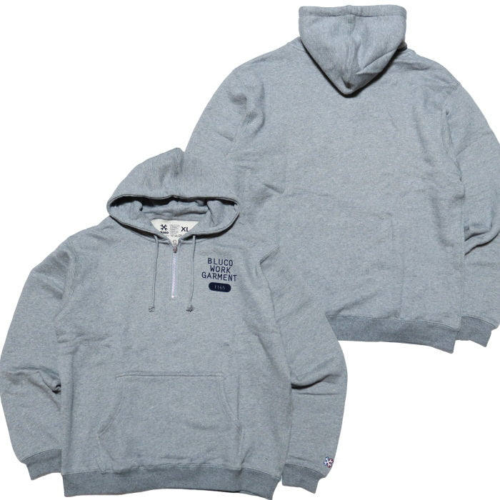 BLUCO Half-Zip Sweat Hoodie Heavy Pile BLUCO WORK GARMENT 145-13-015