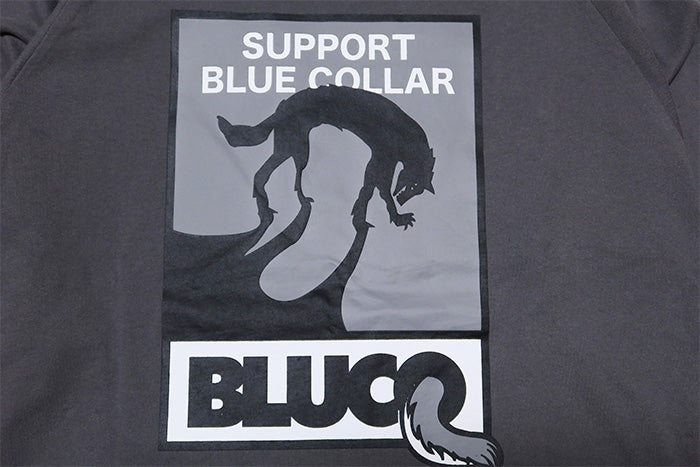 BLUCO ブルコ ラグラン長袖Tシャツ WOLF ウルフ プリント メンズ 151-12-008 BLUCO WORK GARMENT