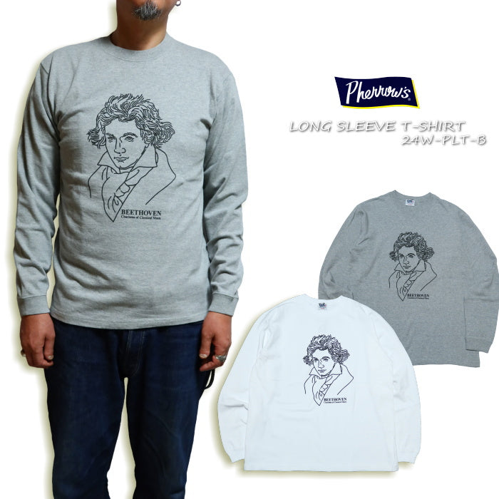 Pherrow's Long Sleeve T-Shirt 24W-PLT-B Beethoven Made in Japan