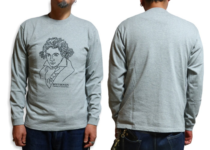 Pherrow's Long Sleeve T-Shirt 24W-PLT-B Beethoven Made in Japan