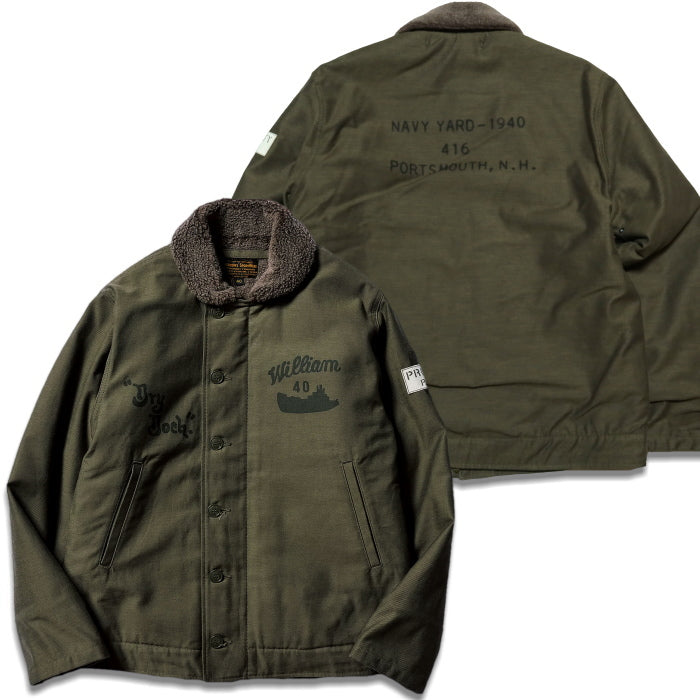 Pherrow's N-1 Deck Jacket Made in Japan Decoration 24W-PN-1 Deco Olive