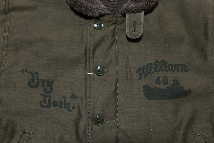 Pherrow's N-1 Deck Jacket Made in Japan Decoration 24W-PN-1 Deco Olive