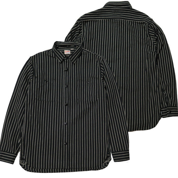 HOUSTON Houston Striped Viella Shirt 41140 Work Shirt American Casual