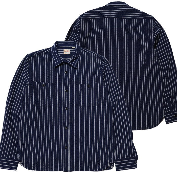 HOUSTON Houston Striped Viella Shirt 41140 Work Shirt American Casual