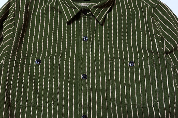 HOUSTON Houston Striped Viella Shirt 41140 Work Shirt American Casual