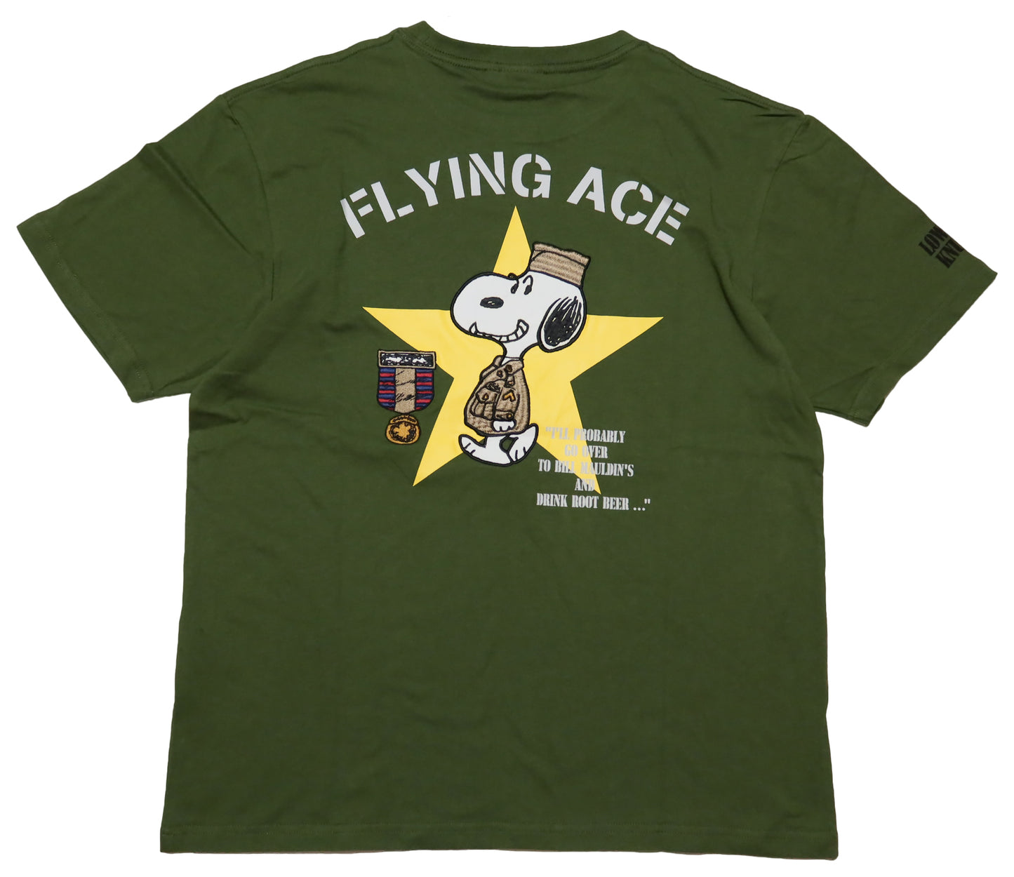 LOW BLOW KNUCKLE Snoopy T-shirt FLYING ACE One Star Short Sleeve Men's 554400