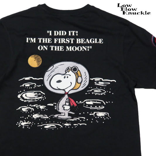 LOW BLOW KNUCKLE Snoopy T-shirt Moon Landing Short Sleeve Men's 554401