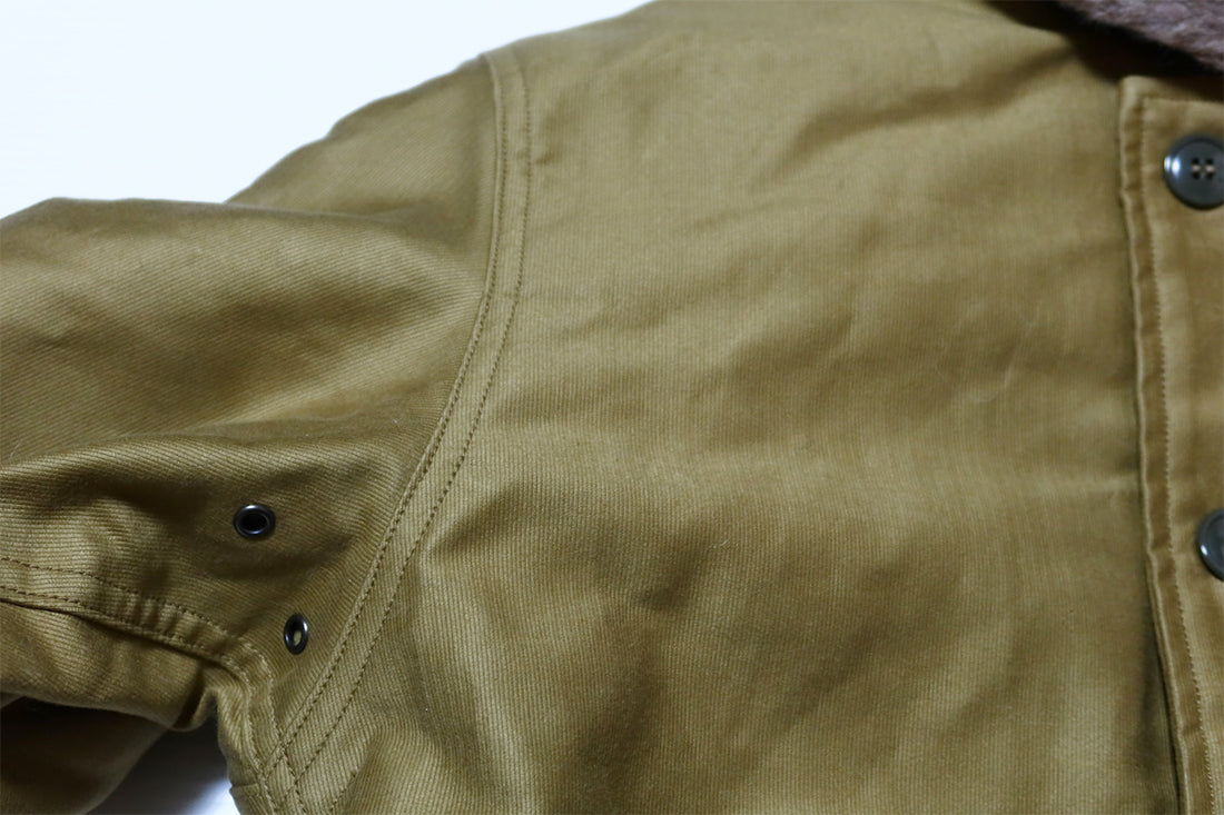 BuzzRickson's N-1 Deck Jacket Alpaca Wool Khaki "NAVY DEPARTMENT DEMOTEX-ED" BR15345 Made in Japan