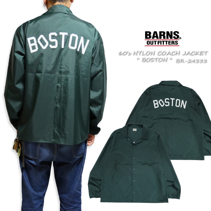 BARNS OUTFITTERS バーンズアウトフィッターズ 60S コーチジャケット "BOSTON" BR-24333 グリーン