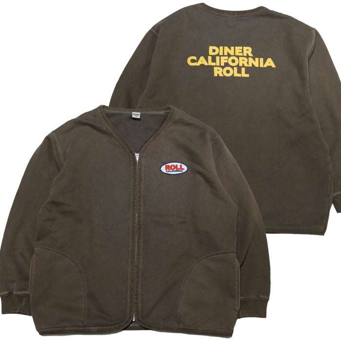 BARNS OUTFITTERS スウェットジップカーディガン "CALIFORNIA ROLL" BR-24360 ブラウン