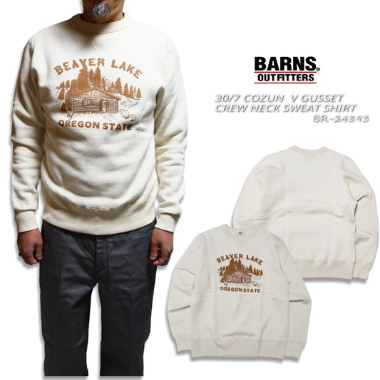 BARNS OUTFITTERS(バーンズアウトフィッターズ) 両VガゼットスウェットシャツBEAVER LAKE COZUN 日本製 BR-24393