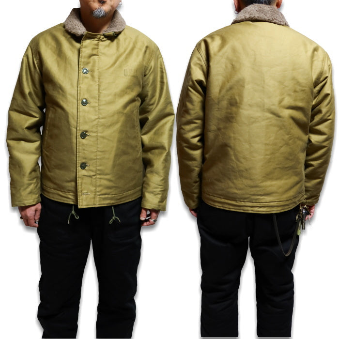 BuzzRickson's N-1 Deck Jacket Alpaca Wool Khaki "NAVY DEPARTMENT DEMOTEX-ED" BR15345 Made in Japan