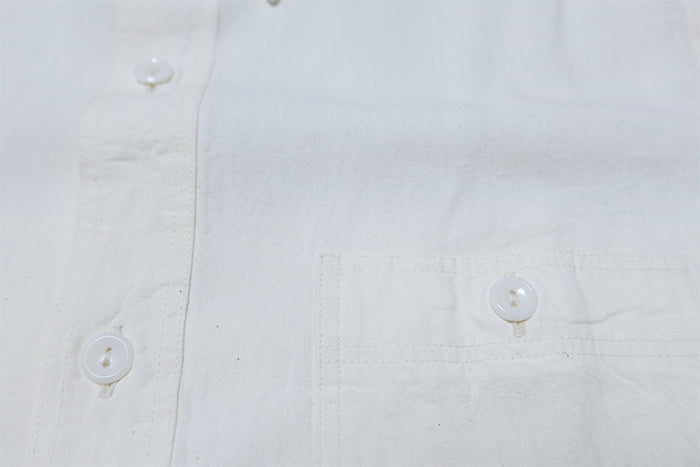 BuzzRickson's White Chambray Work Shirt, Long Sleeve, BR25996, Made in Japan, Men's, Off-White