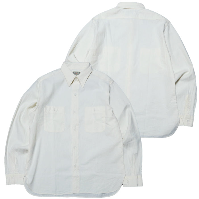 BuzzRickson's White Chambray Work Shirt, Long Sleeve, BR25996, Made in Japan, Men's, Off-White