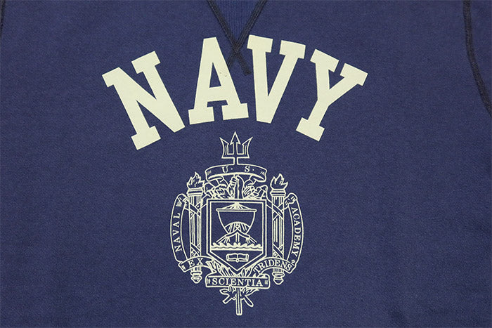 BuzzRickson's Sweatshirt Made in Japan Navy Set-in-Crew Military USNA BR69339