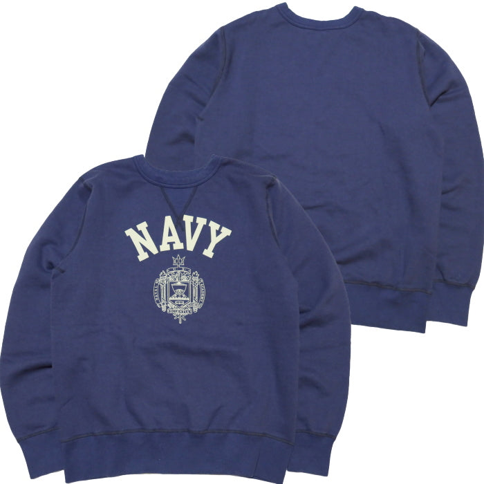 BuzzRickson's Sweatshirt Made in Japan Navy Set-in-Crew Military USNA BR69339