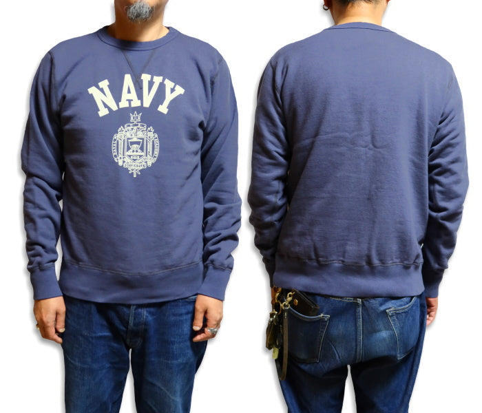 BuzzRickson's Sweatshirt Made in Japan Navy Set-in-Crew Military USNA BR69339