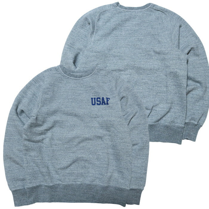 BuzzRickson's Freedom Sleeve USAF Military Sweatshirt BR69455 Heather Gray Made in Japan