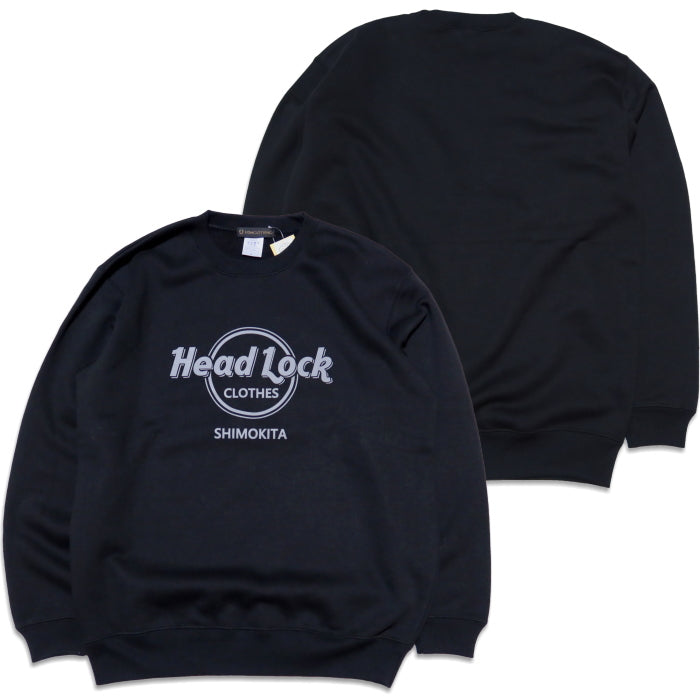 ヘッドロック 裏起毛スウェットシャツ "HEAD LOCK CLOTHES" HLSW-006 トレーナー ブラック