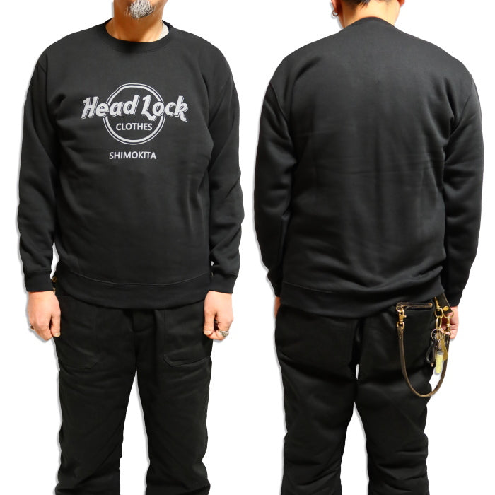 ヘッドロック 裏起毛スウェットシャツ "HEAD LOCK CLOTHES" HLSW-006 トレーナー ブラック