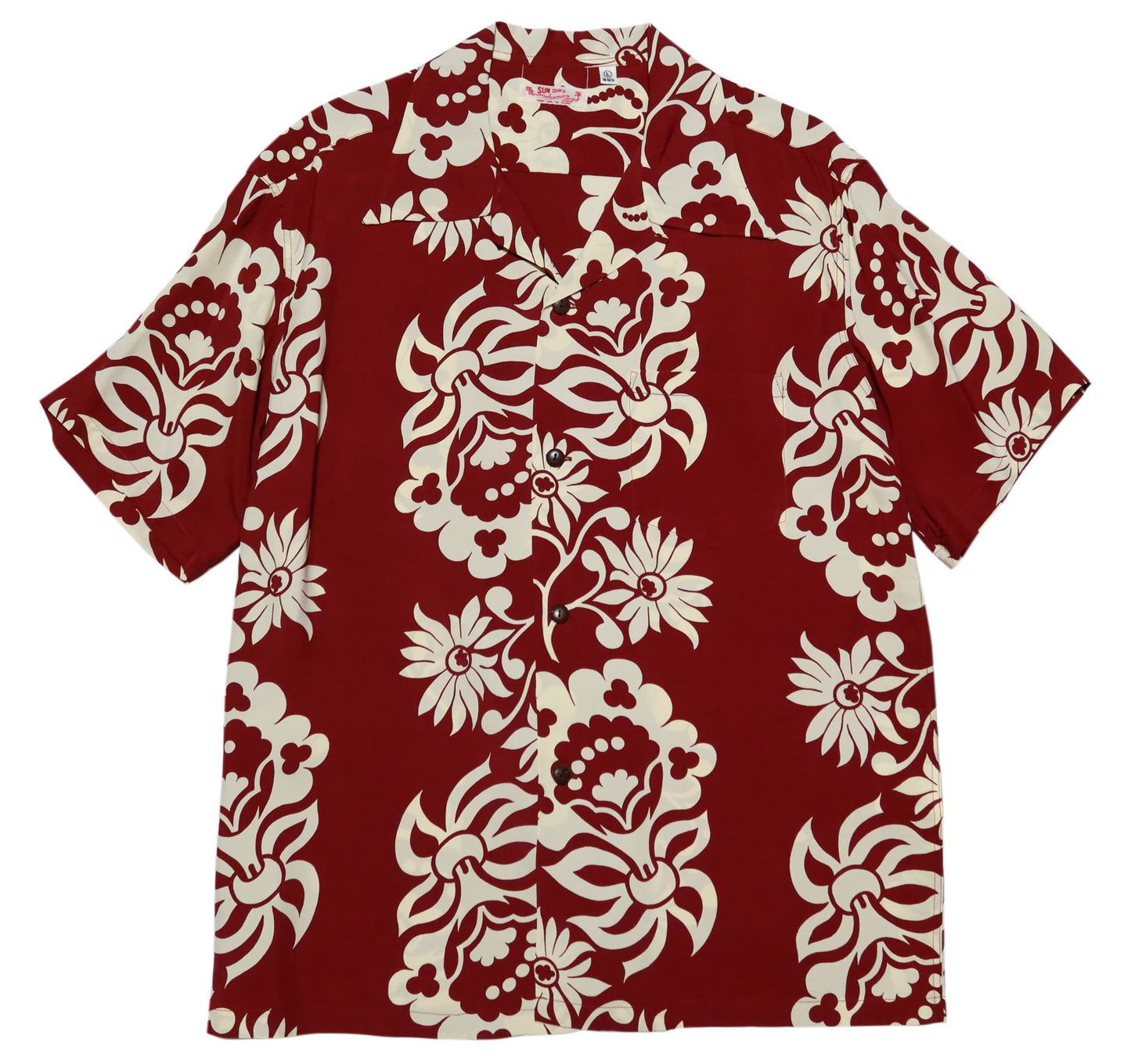 SUN SURF Aloha Shirt Rayon SUNLIGHT FLOWER Short Sleeve Hawaiian Shirt SS39216 Brown Made in Japan