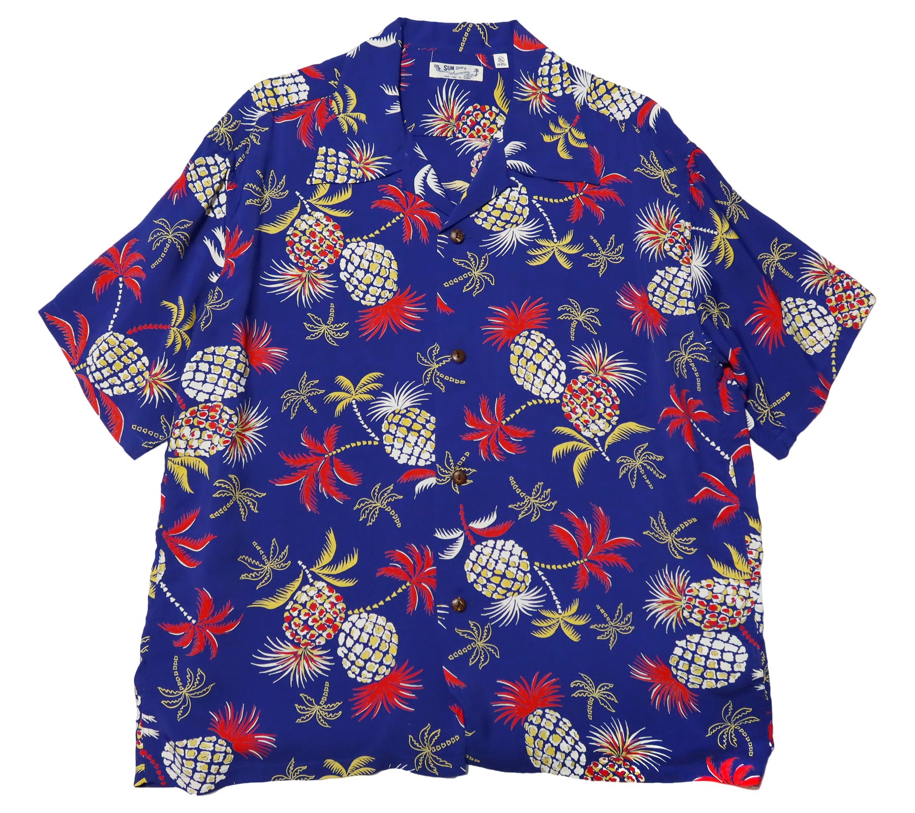 SUN SURF サンサーフ アロハシャツ レーヨン PALMS＆PINEAPPLE 半袖 ハワイアンシャツ SS39225 日本製